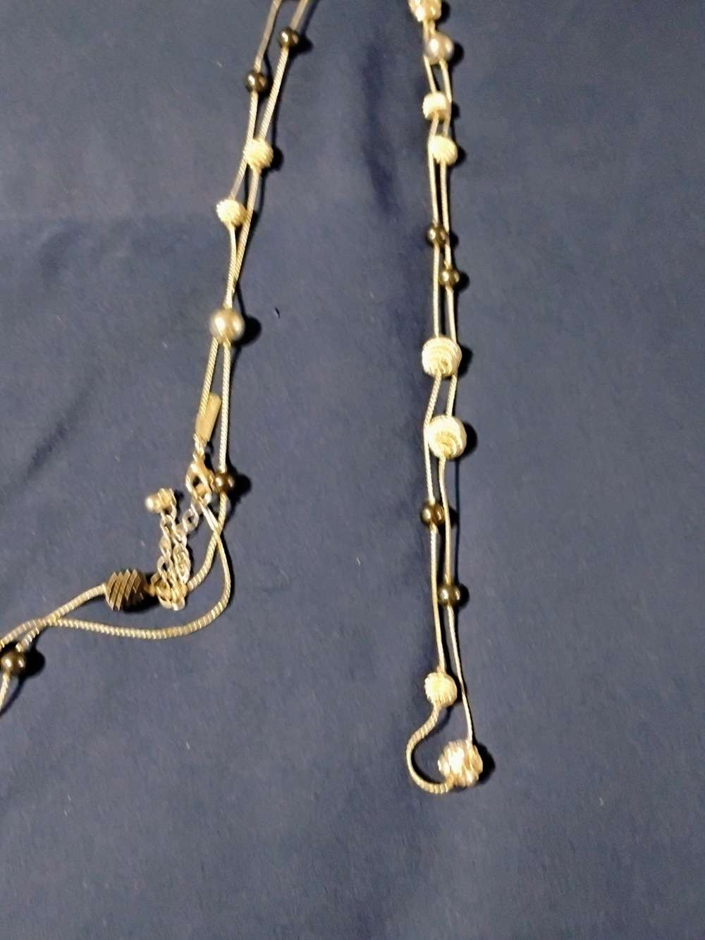 Trifari silveStrand Necklace with Bead Accents